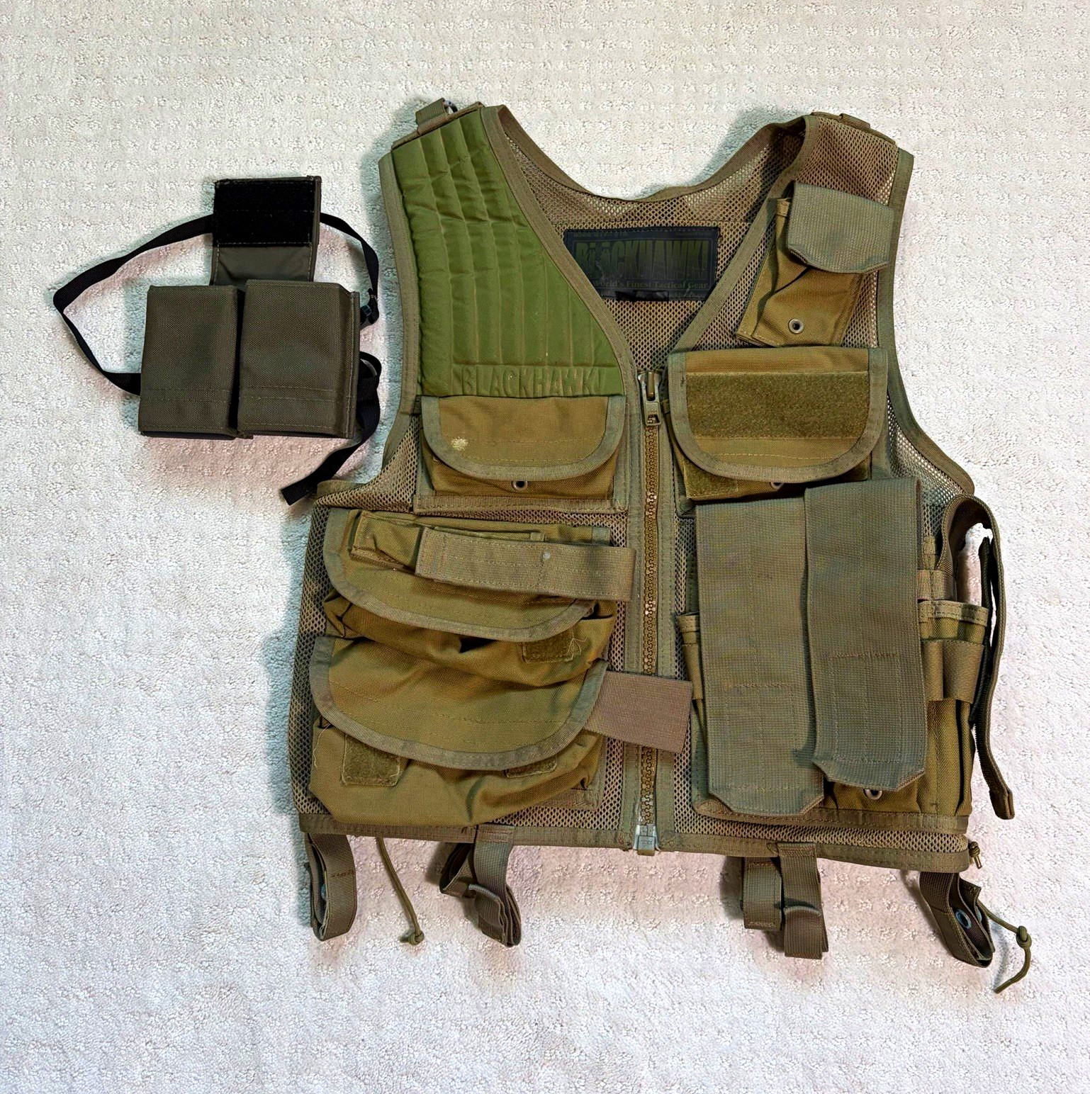 BLACKHAWK Omega Tactical Vest OD Green MOLLE Cross Draw w Magazine Pouch Panel