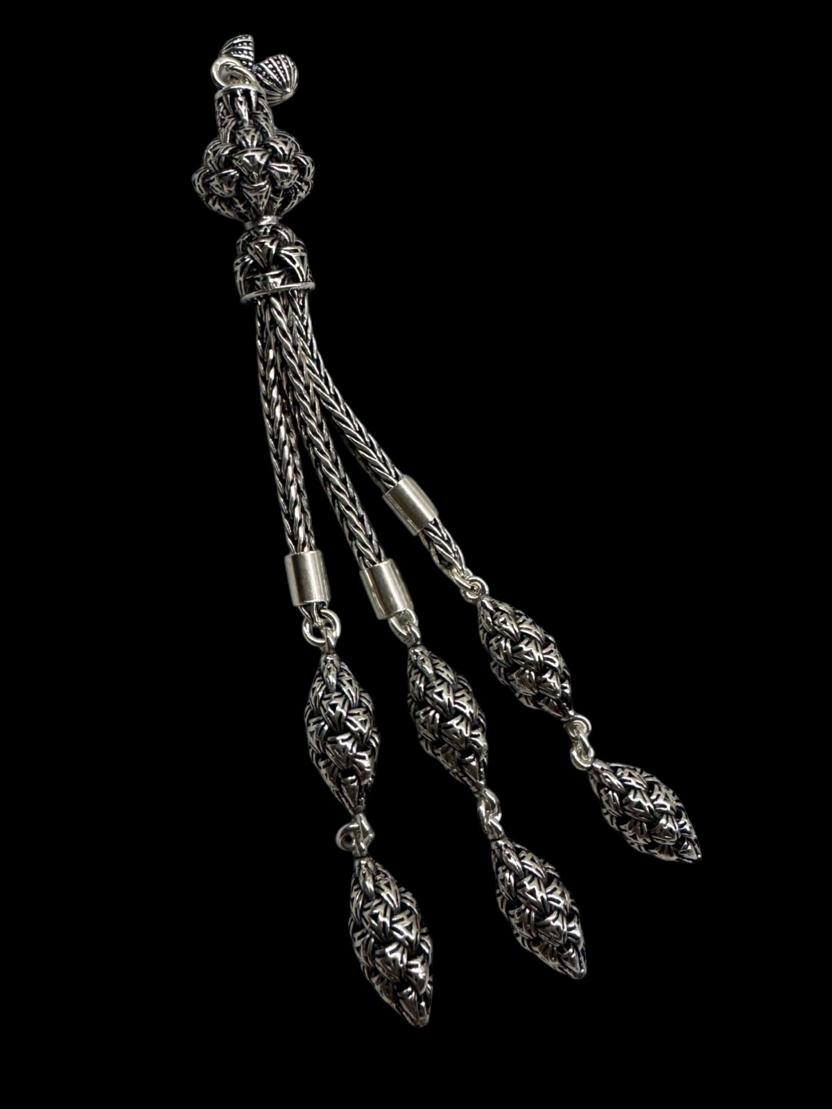 Trabzon kazaz hand-knitted 925 silver tassel for tasbeeh. Special design
