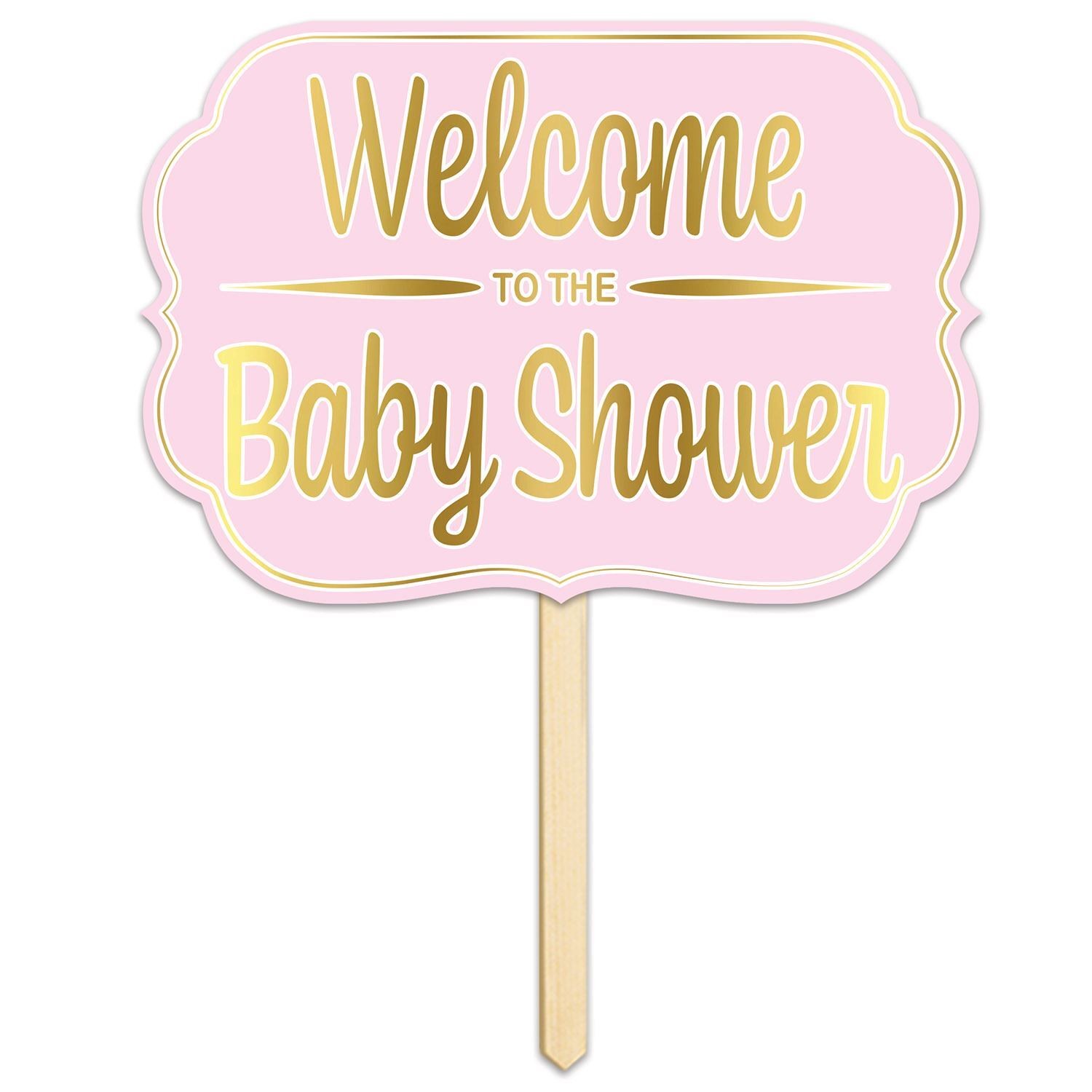 Beistle Foil Welcome To The Baby Shower Yard Sign (Pink) | Party Supply Beistle Foil Welcome To The Baby Shower Yard Sign (Pink) | Party Supply