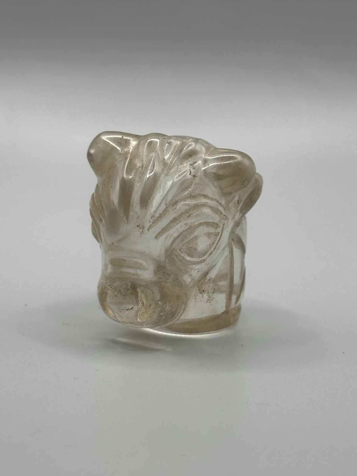 Ancient Roman Greek Rock Crystal Depicted Bull Head