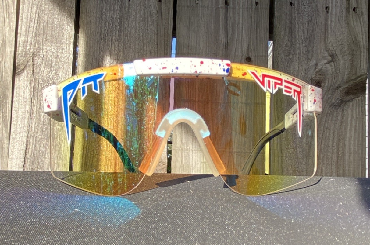 Pit Viper The Merika Night Shades F1RWRKS Mirrored Shield Splatter Sunglasses Pit Viper The Merika Night Shades F1RWRKS Mirrored Shield Splatter Sunglasses