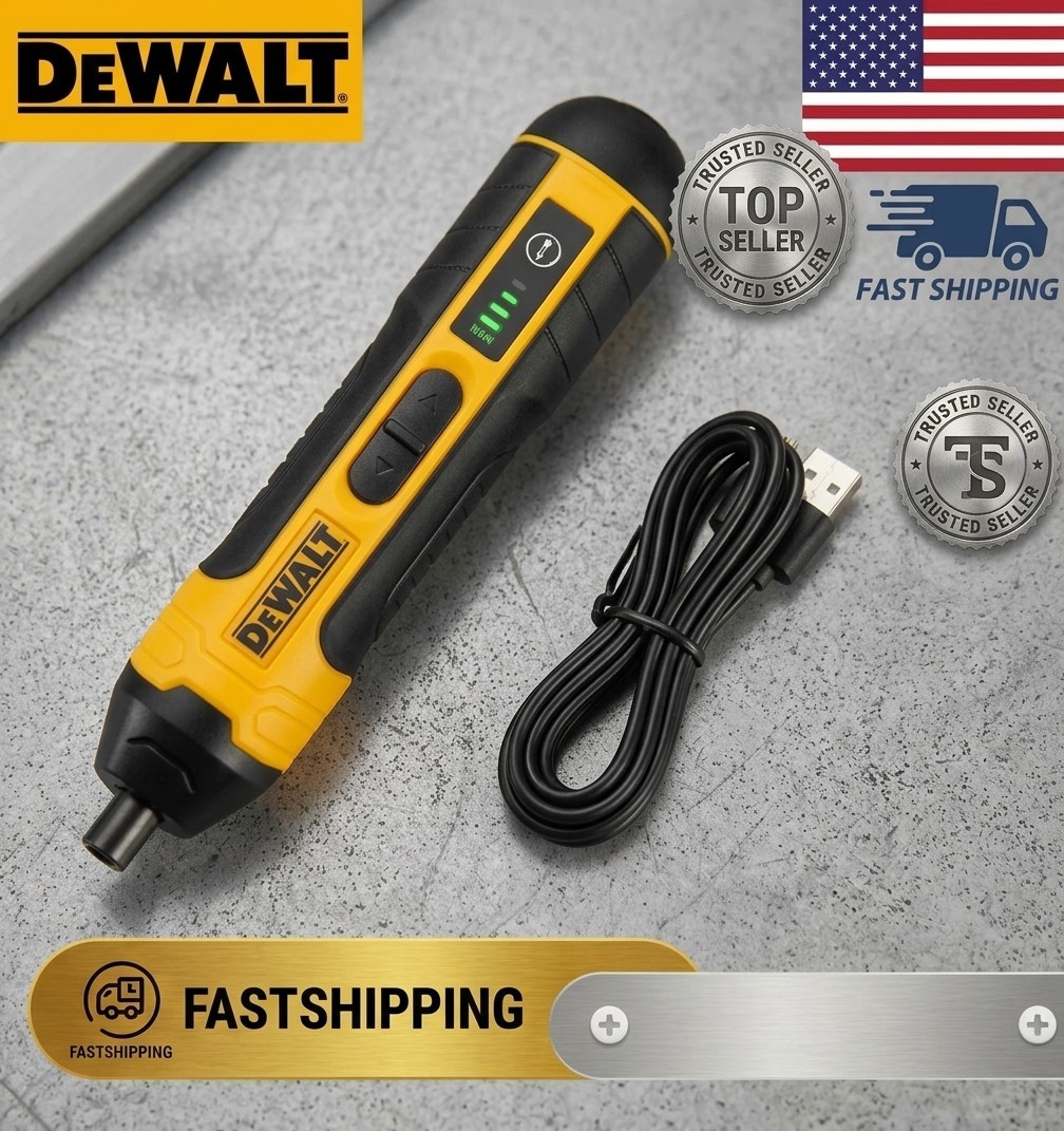 New DEWALT Cordless Electric Screwdriver 1300mAh USB Rechargeable 