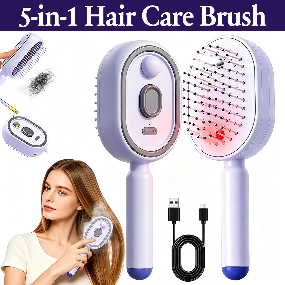 Electric Steam Hair Straightener Brush Rechargeable Anti Frizz Detangling USA