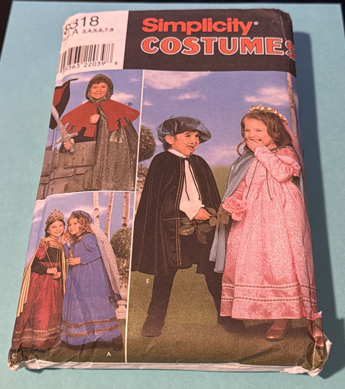Simplicity Costume Sewing Pattern 8318, Child’s Sz:3-8, Pre-Owned, UnCut