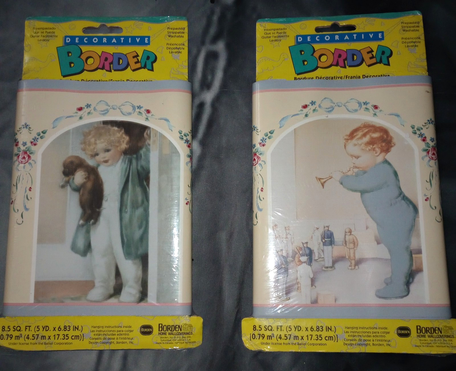 Vintage Borden Wallpaper Border Pre-Pasted Washable Strippable Kids 2 Rolls Vintage Borden Wallpaper Border Pre-Pasted Washable Strippable Kids 2 Rolls