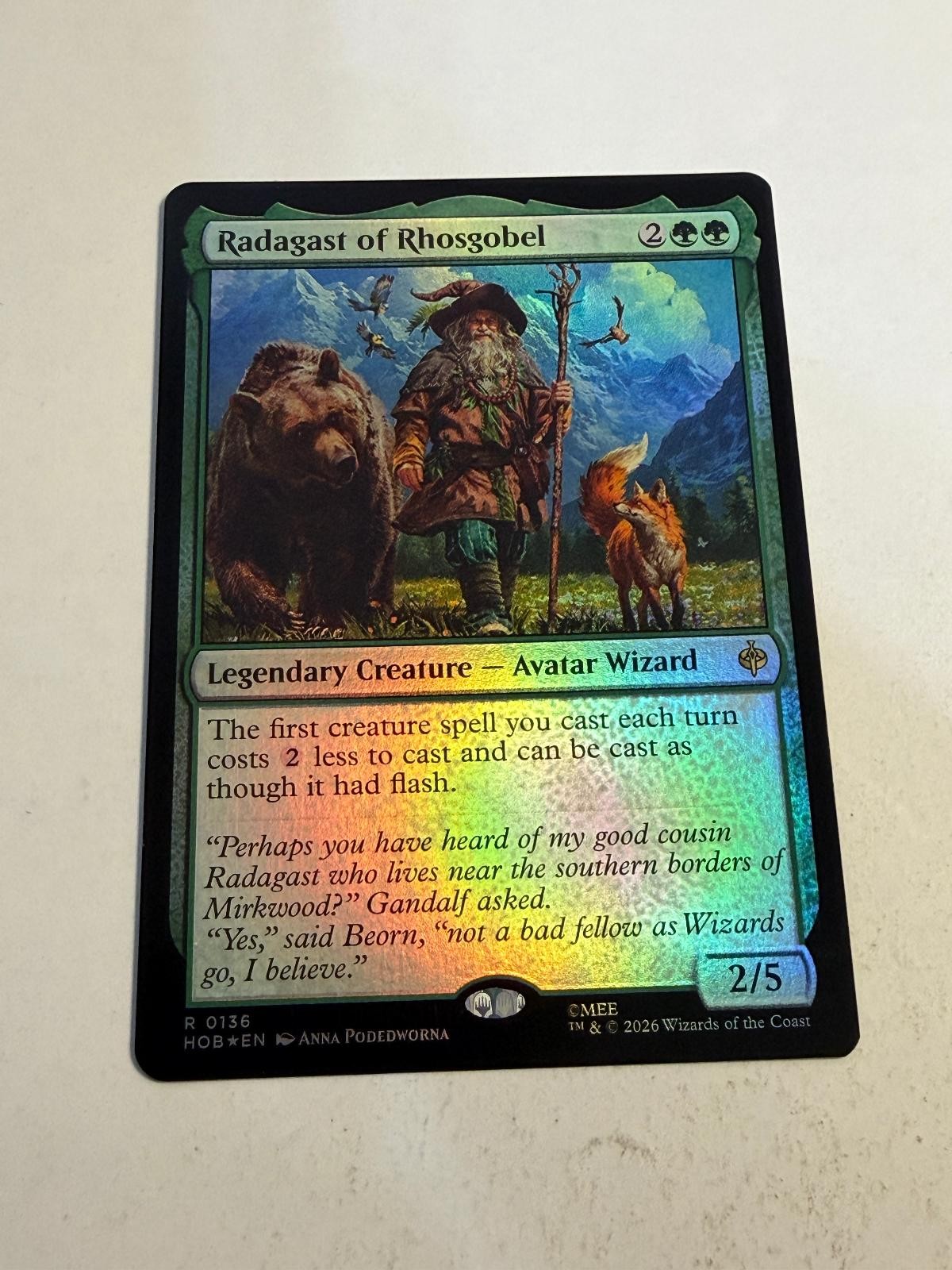 Radagast of Rhosgobel 136 Rare The Hobbit Magic: The Gathering Foil Near Mint