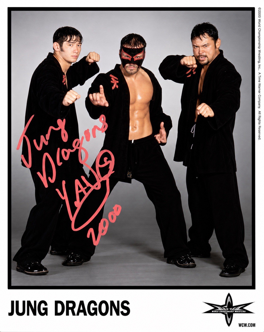 Original WCW Yang Hand Signed Jung Dragons 2000 Official Licensed Promo Photo