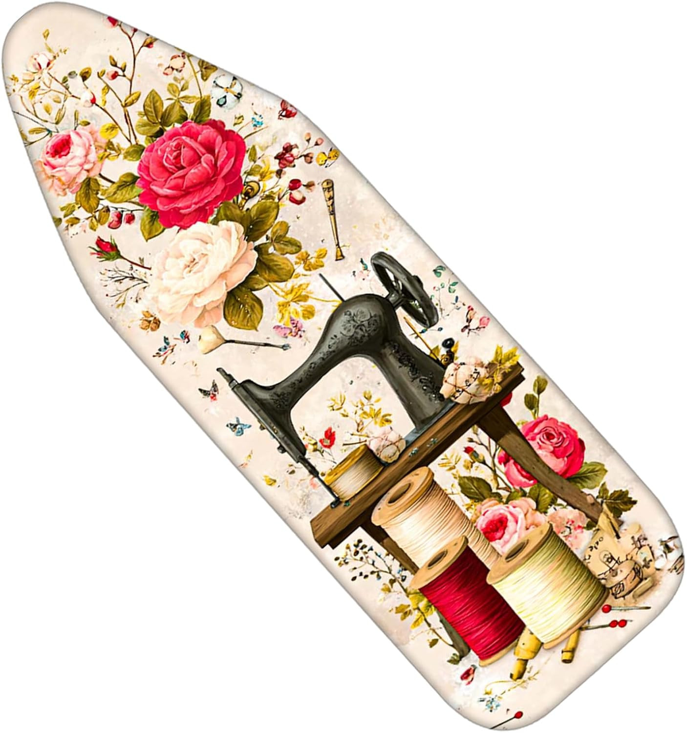 Ironing Board Cover and Pad with Vintage Sewing Machine and Flowers