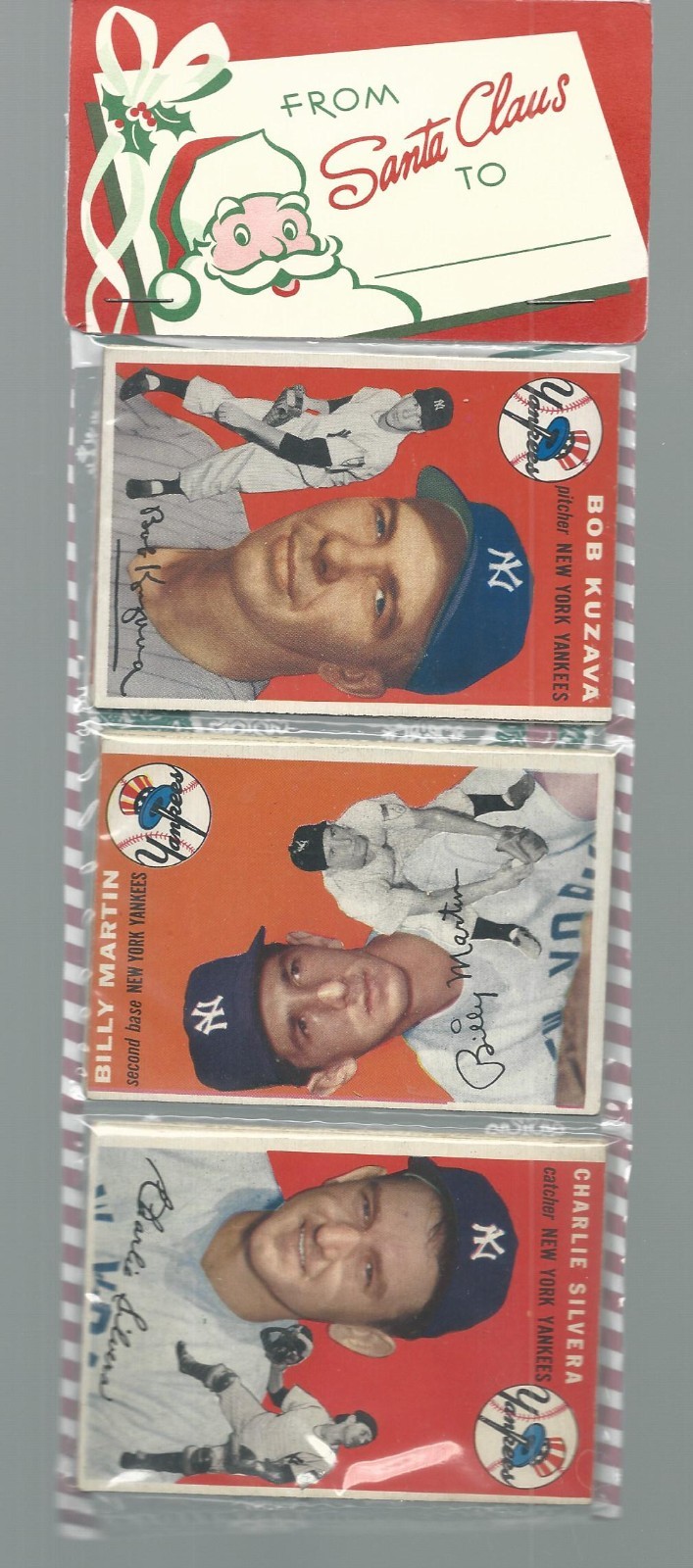 1954 TOPPS Christmas RACK PACK W  ALL YANKEES FRONT AND BACK W/BILLY MARTIN