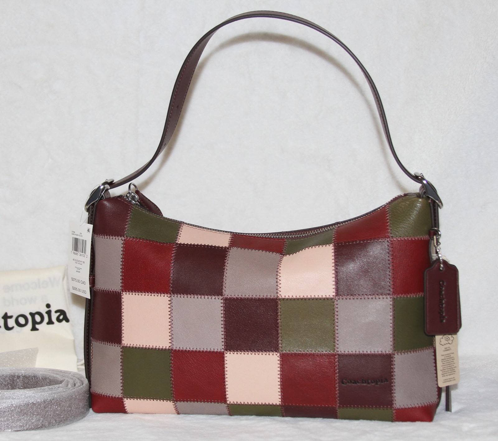 COACH Coachtopia Alter Ego Slouchy Shoulder Bag Checkerboard Leather NWT