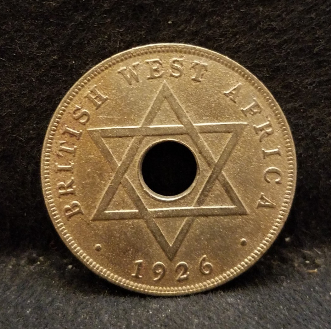 1926 British West Africa penny, George V, decent details, KM-9 (BW3)