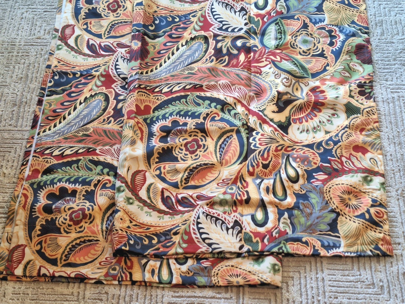 2 Pier 1 Imports Vibrant Paisley Grommet TOP Curtain Panels 50” x 96\