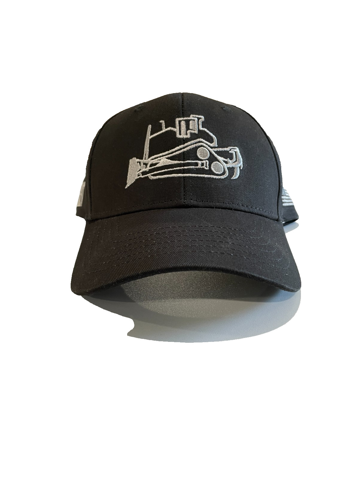 Caterpillar CAT Equipment Black & Silver USA Flag Dozer Snapback Cap/Hat