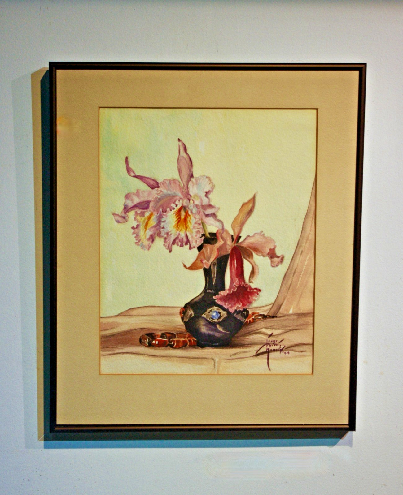 Original 1944 Watercolor Painting Irene Phillips Muncaster Tulsa OK Art Framed