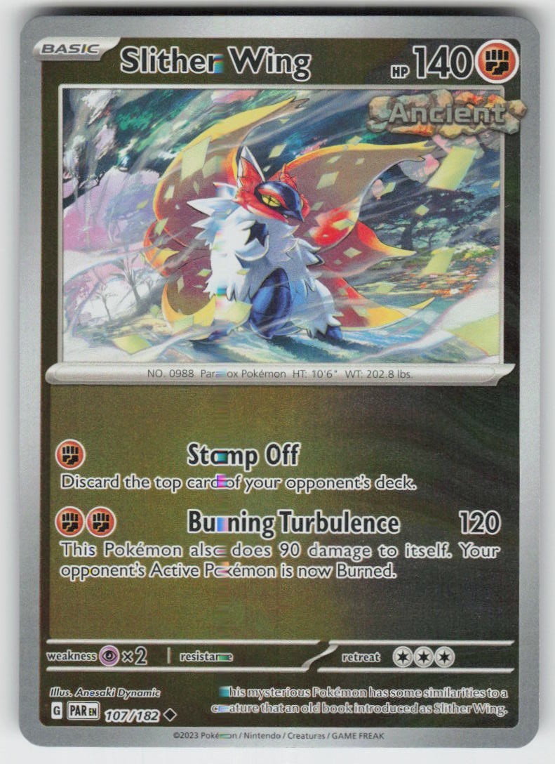 PO-01 Reverse Holo Slither Wing 107/182 Uncommon SV04: Paradox Rift PO-01 Reverse Holo Slither Wing 107/182 Uncommon SV04: Paradox Rift