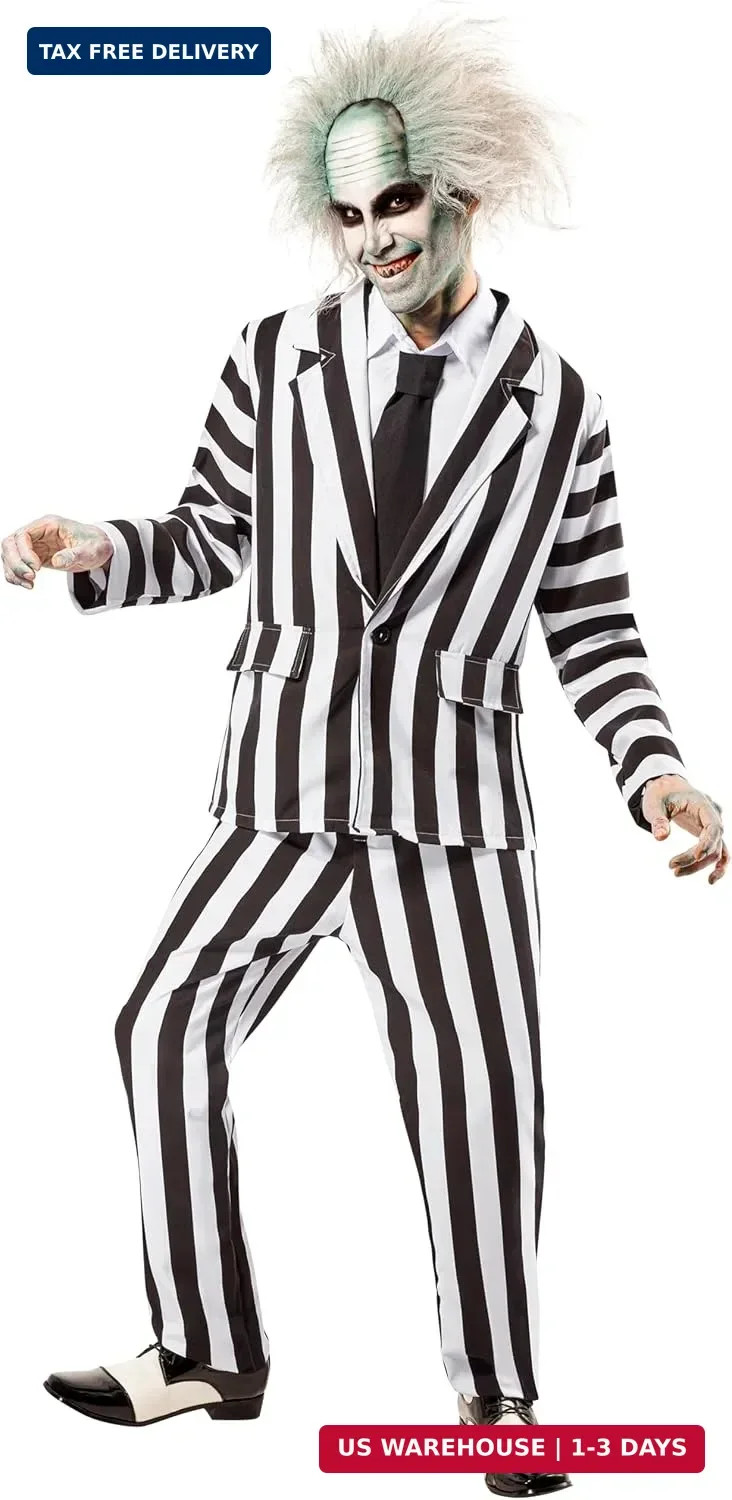 Rubies at Party City Beetlejuice: Beetlejuice Costume for Adults, Men\'s Costume