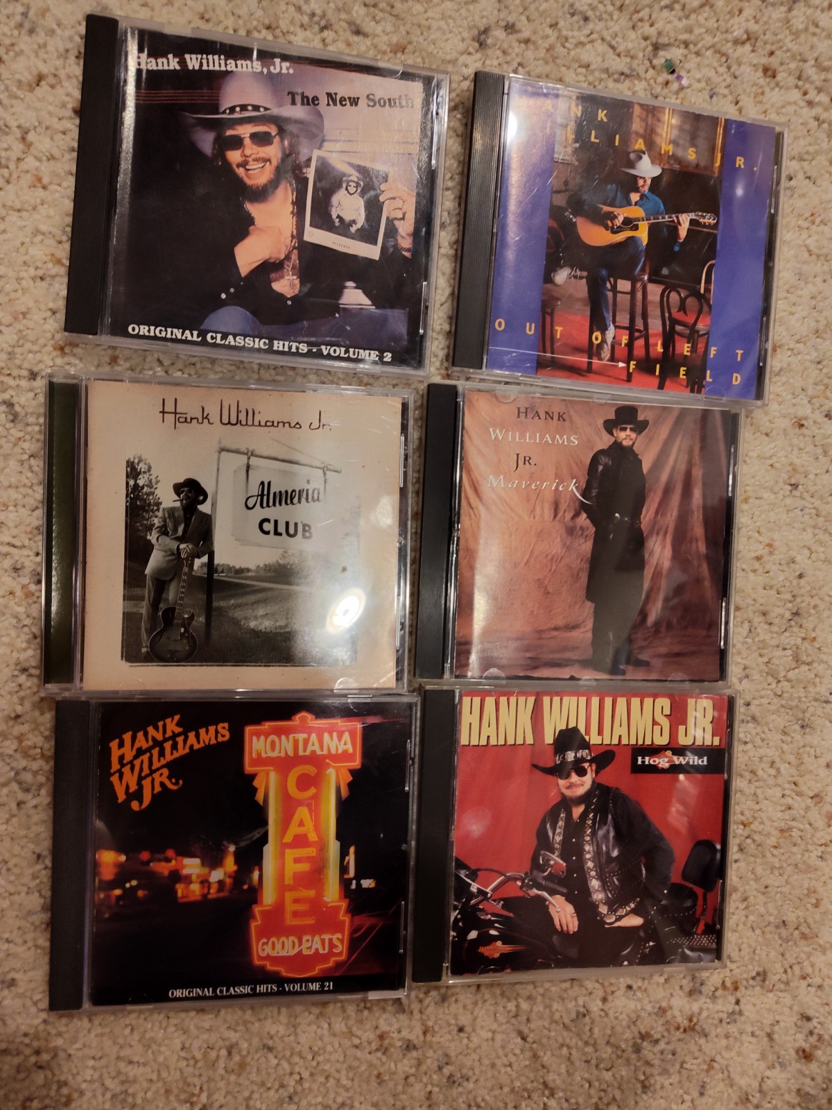 HANK WILLIAMS JR. CD LOT – 6 CLASSIC COUNTRY ALBUMS Pre-Owned Great Cond