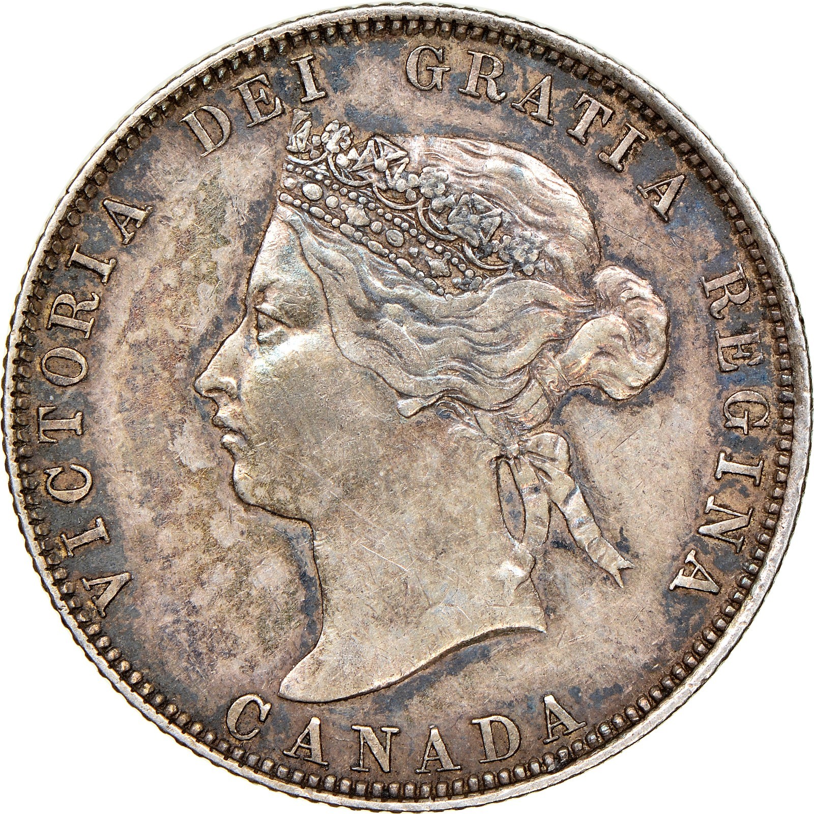 1871 H Canada Twenty Five 25 Cents Coin Type /Obverse 2 1871 H Canada Twenty Five 25 Cents Coin Type /Obverse 2