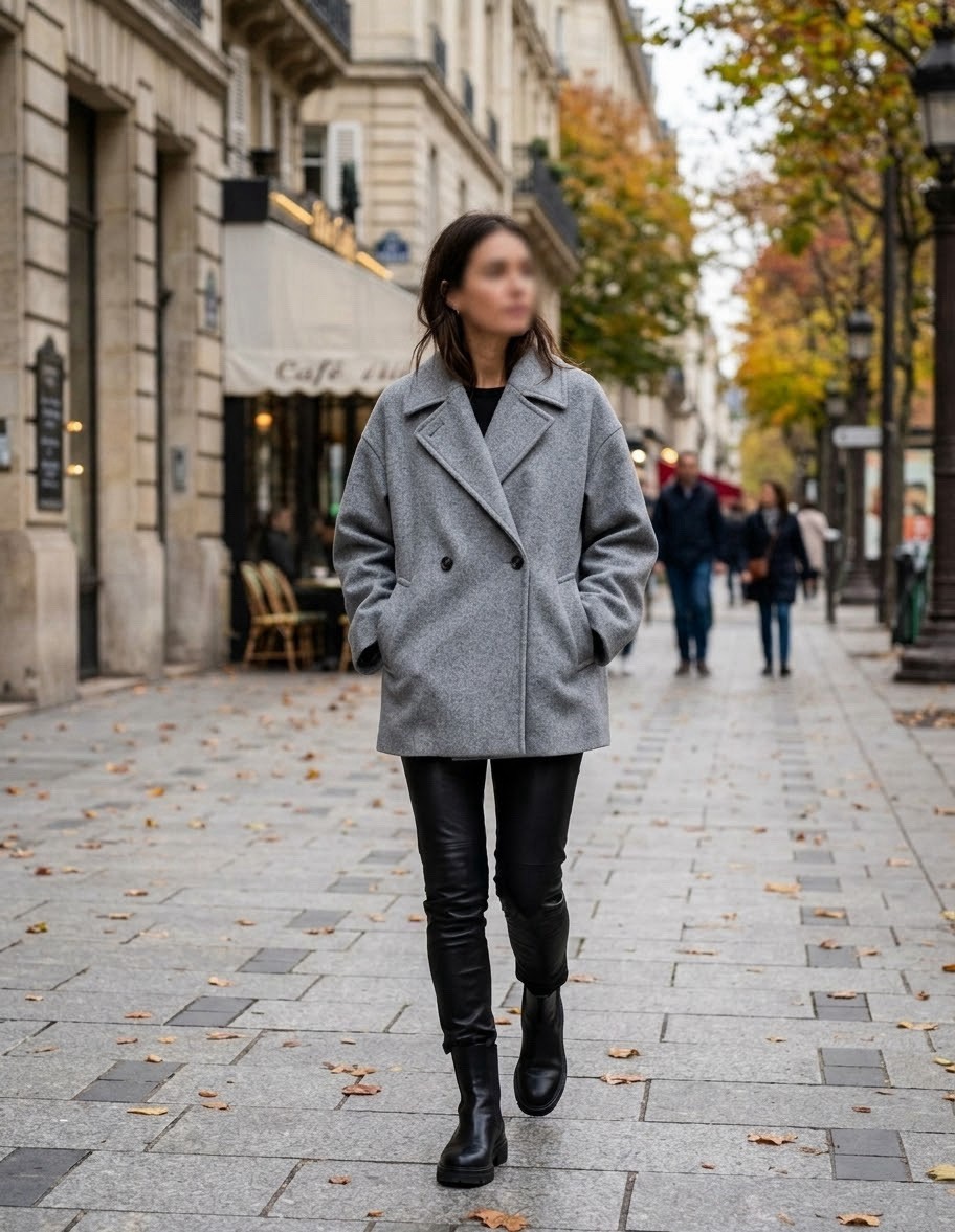 Zara Grey Pea Coat Soft Double Breasted Oversized Size M New Unlined 5070/950 Zara Grey Pea Coat Soft Double Breasted Oversized Size M New Unlined 5070/950