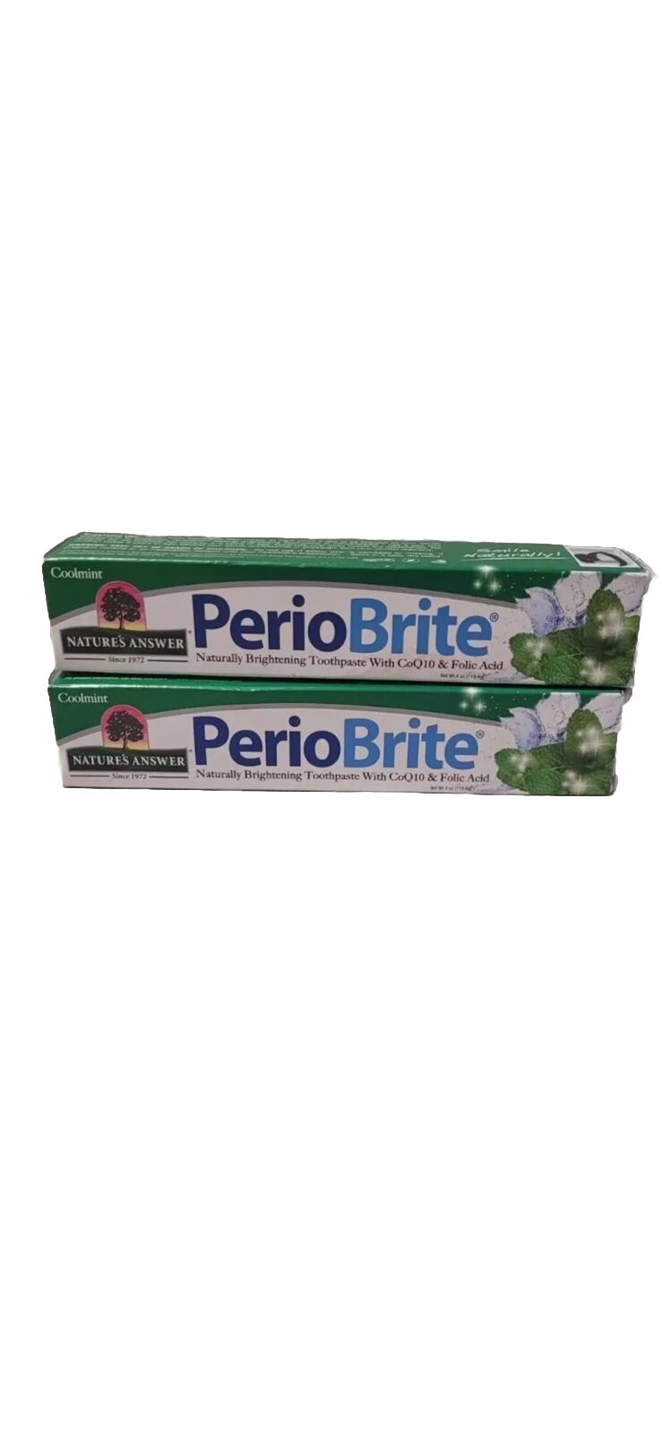 Nature\'s Answer - Periobrite Toothpaste Cool Mint - 4 Oz ,(Pack Of 2). Exp:01/25 Nature\'s Answer - Periobrite Toothpaste Cool Mint - 4 Oz ,(Pack Of 2). Exp:01/25