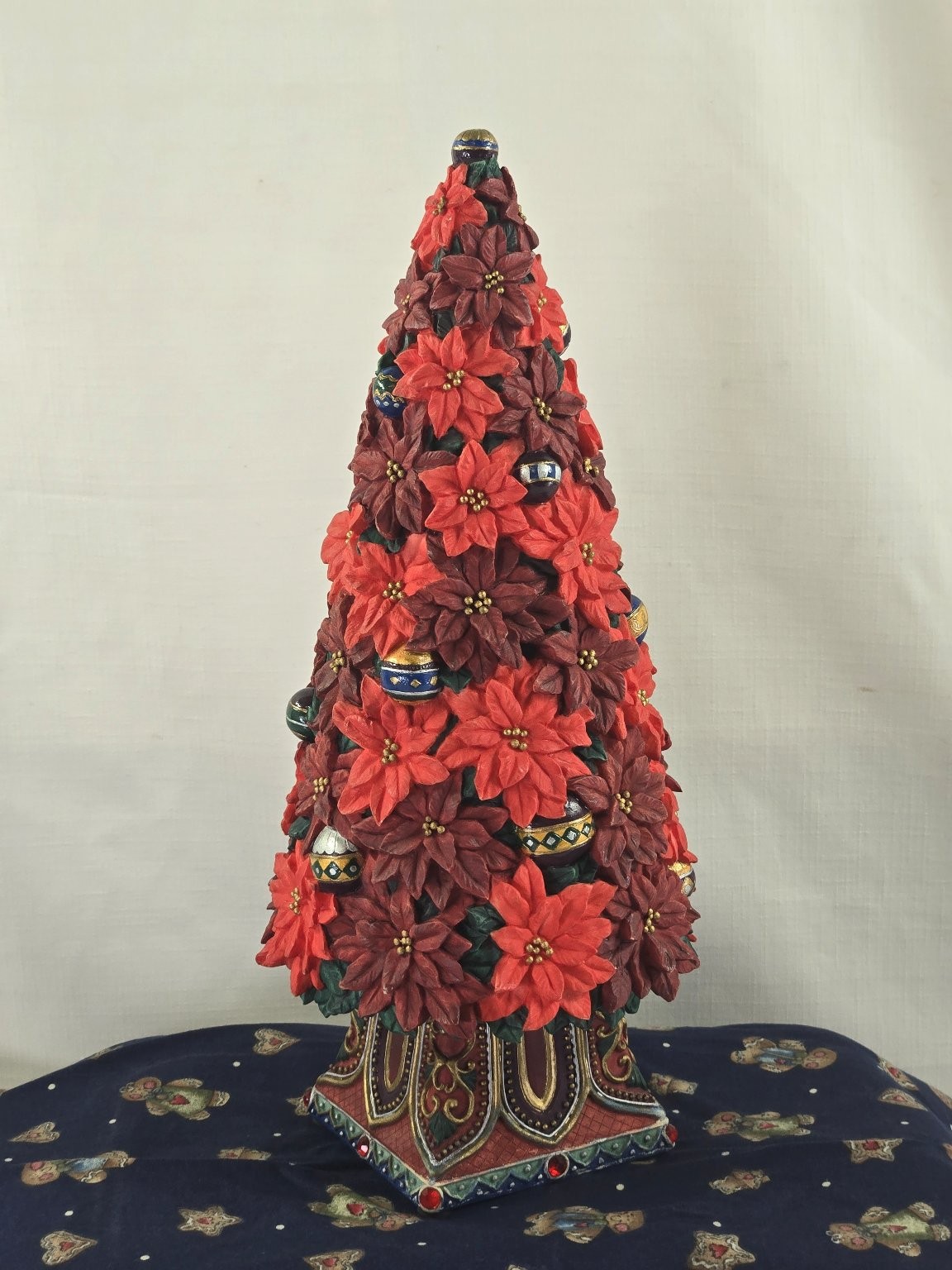 The San Francisco Music Box Company Ellen Kamysz Poinsettia Christmas Tree