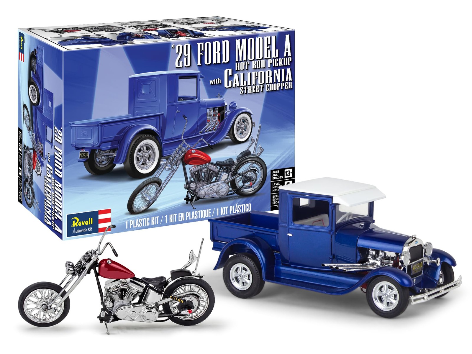 Revell 14565 1929 Ford Model A Hot Rod Pickup with California Street Chopper