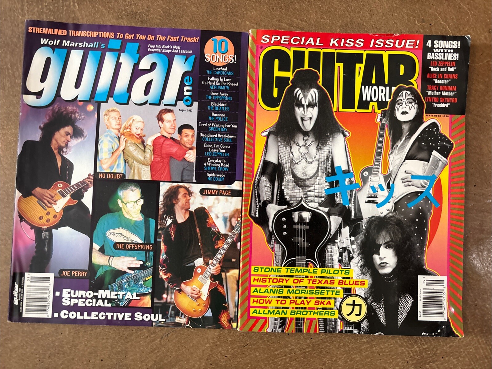 Guitar One August 1997 Joe Perry - The Offspring - Jimmy Page  GUITAR World KISS