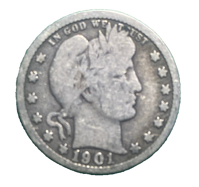 1901 Silver Barber Quarter - 1901 Silver Barber Quarter -