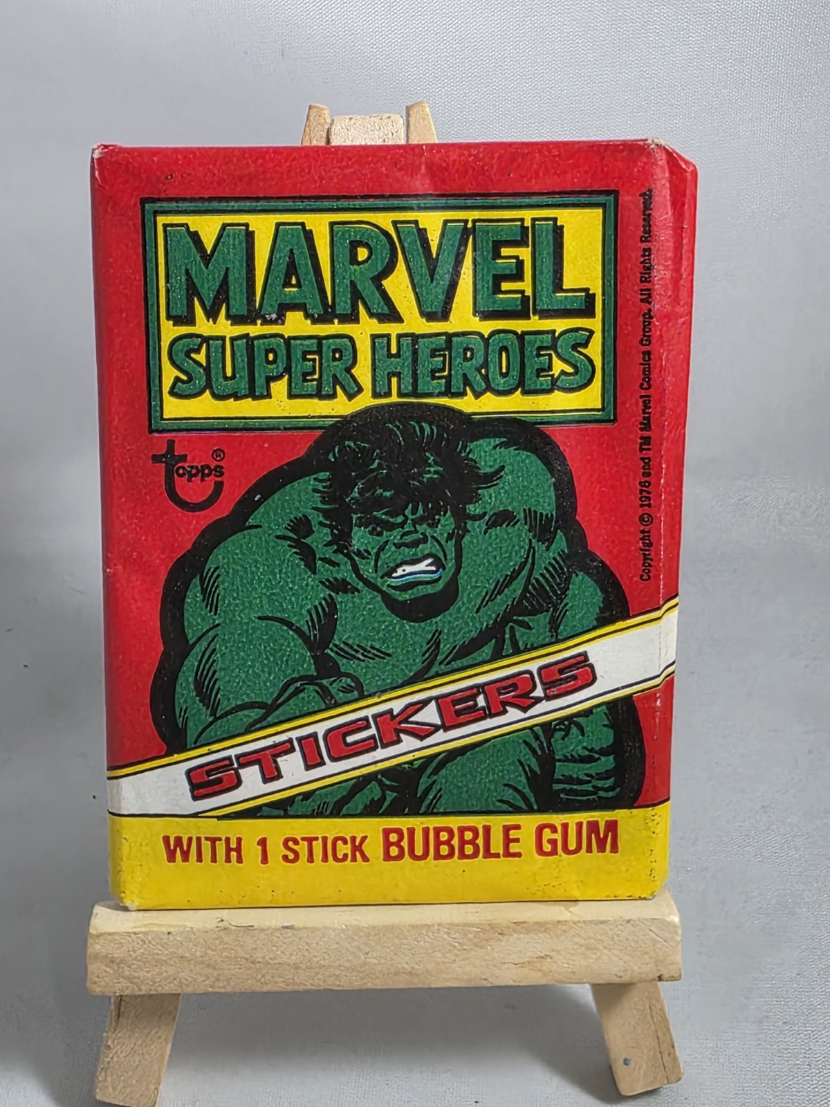 Vintage 1976 Topps Marvel Super Heroes Sticker Wax Pack Incredible Hulk Vintage 1976 Topps Marvel Super Heroes Sticker Wax Pack Incredible Hulk