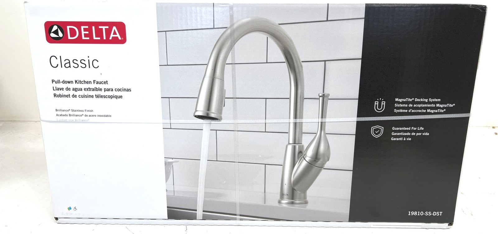 Delta Classic Single Handle PullDown Sprayer Kitchen Faucet Stainless Steel