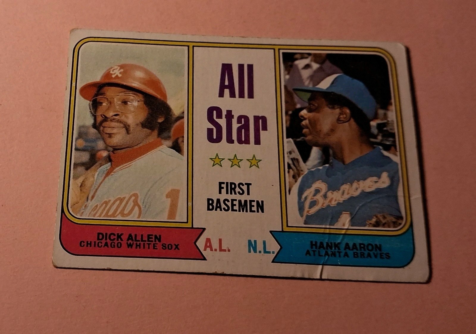 1974 Topps - All Star First Basemen Hank Aaron, Dick Allen #332 1974 Topps - All Star First Basemen Hank Aaron, Dick Allen #332