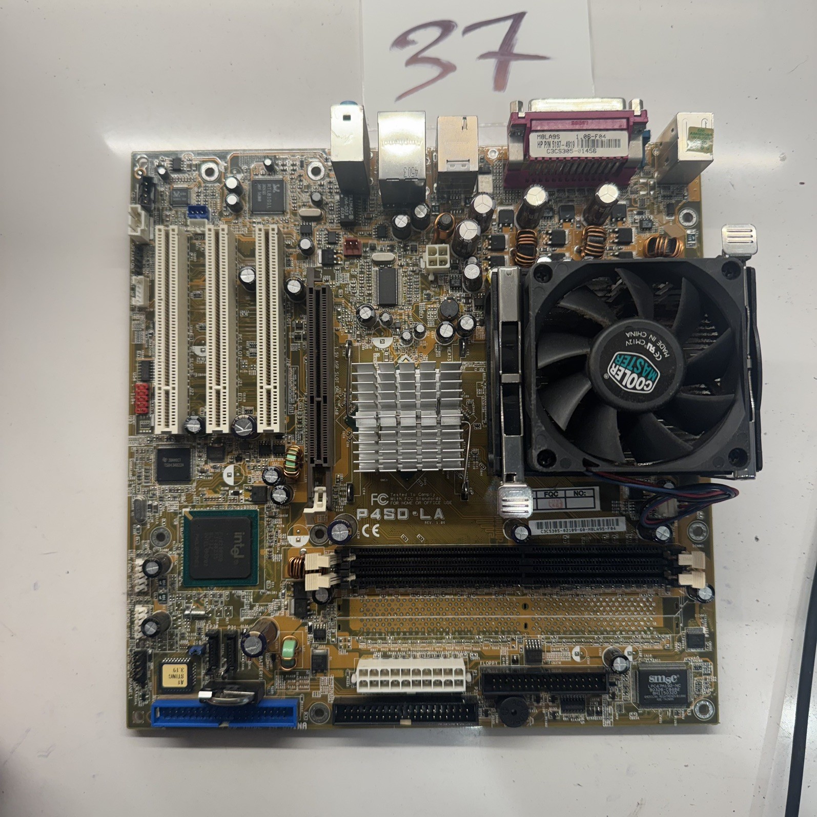 Vintage Asus P4SD-LA Motherboard w/ 2.4ghz Pentium 4 CPU & IO Shield Tested 478