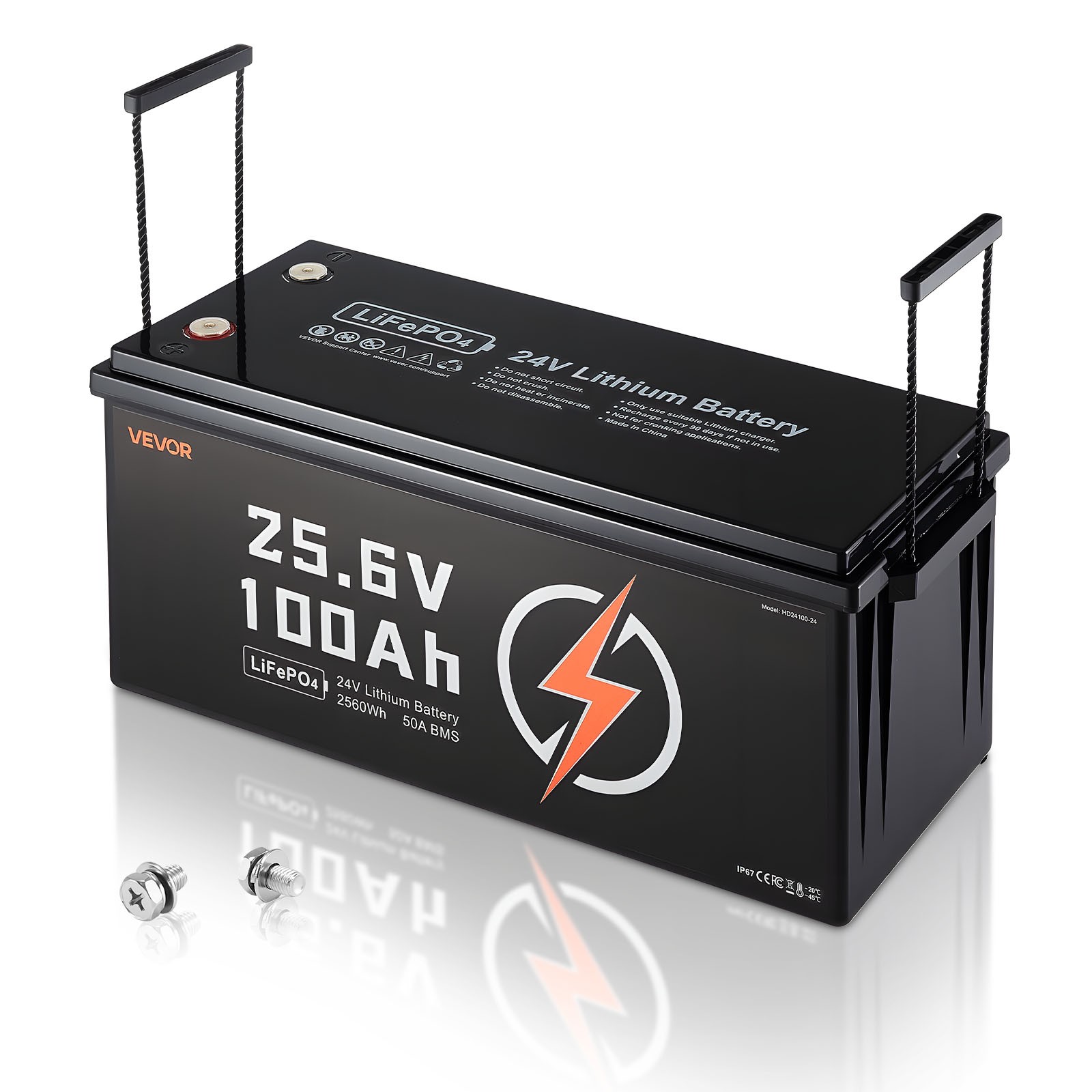 VEVOR 24V 100Ah LiFePO4 Lithium Battery Rechargeable Battery 50A BMS 4000+ Cycle VEVOR 24V 100Ah LiFePO4 Lithium Battery Rechargeable Battery 50A BMS 4000+ Cycle