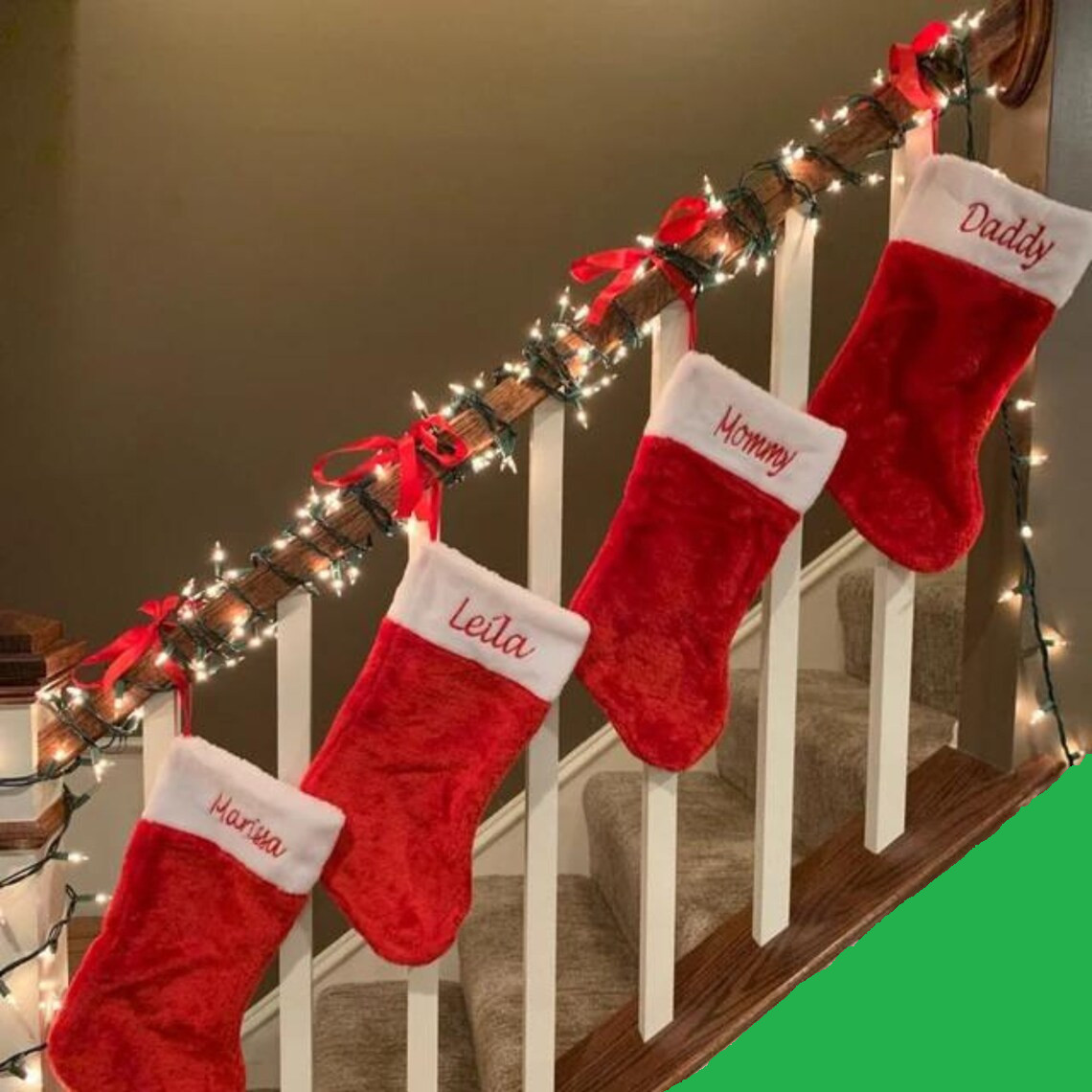Custom Red Santa Plush Christmas Stocking Customized Custom Red Santa Plush Christmas Stocking Customized