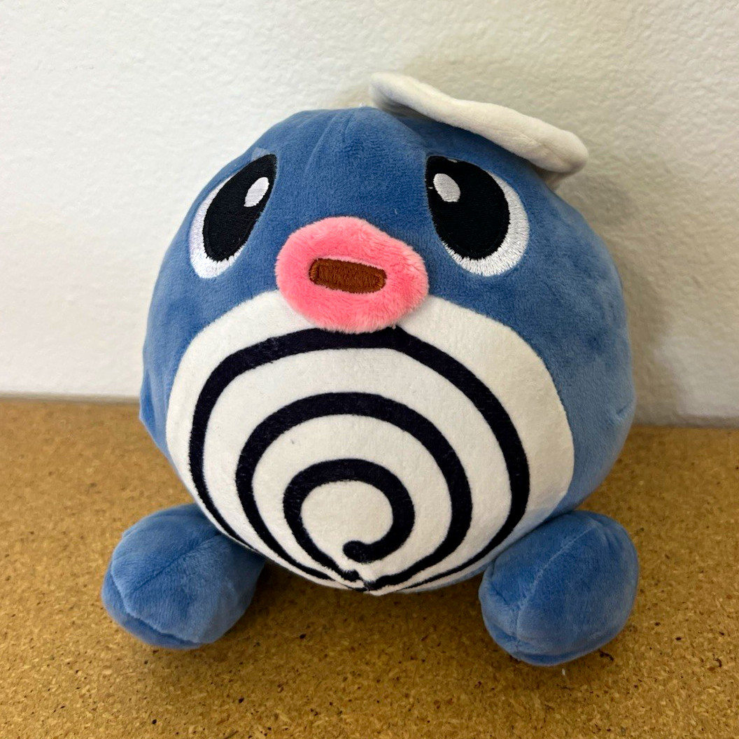 Pokémon Poliwag Plush Stuffed Animal Blue/White Black/Pink Character
