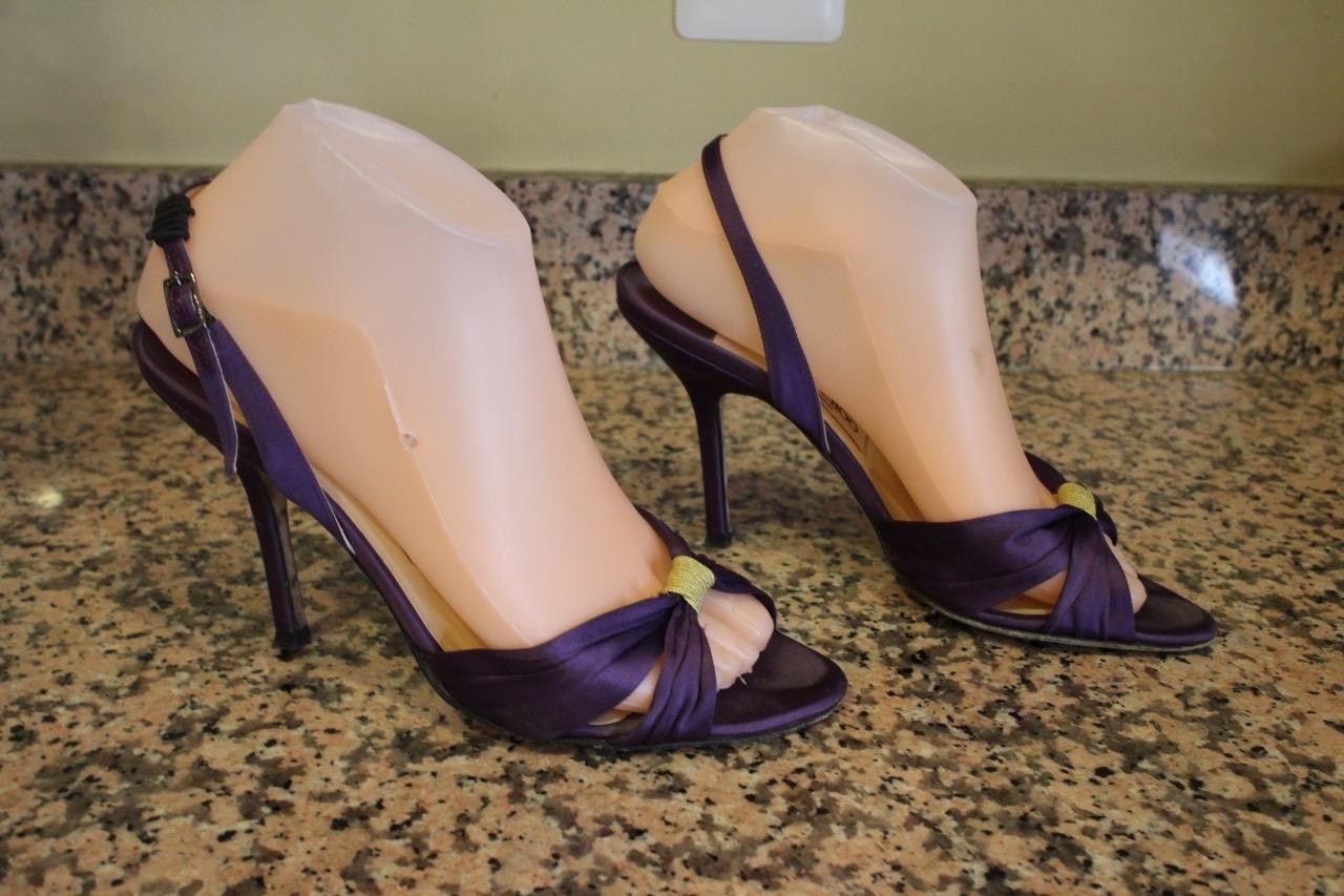 Jimmy Choo satin deep purple heel shoes size 38 (taco900