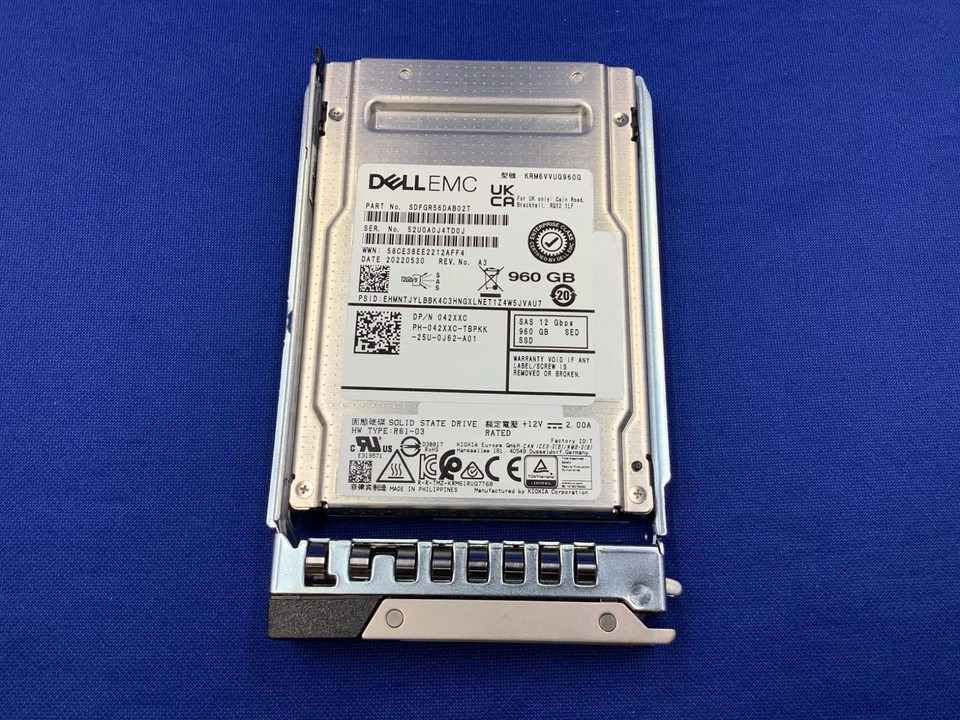  42XXC 042XXC KRM6VVUG960G Dell 960GB 12Gbps SAS Mix Use TLC 2.5\'\' SSD 14G KIT