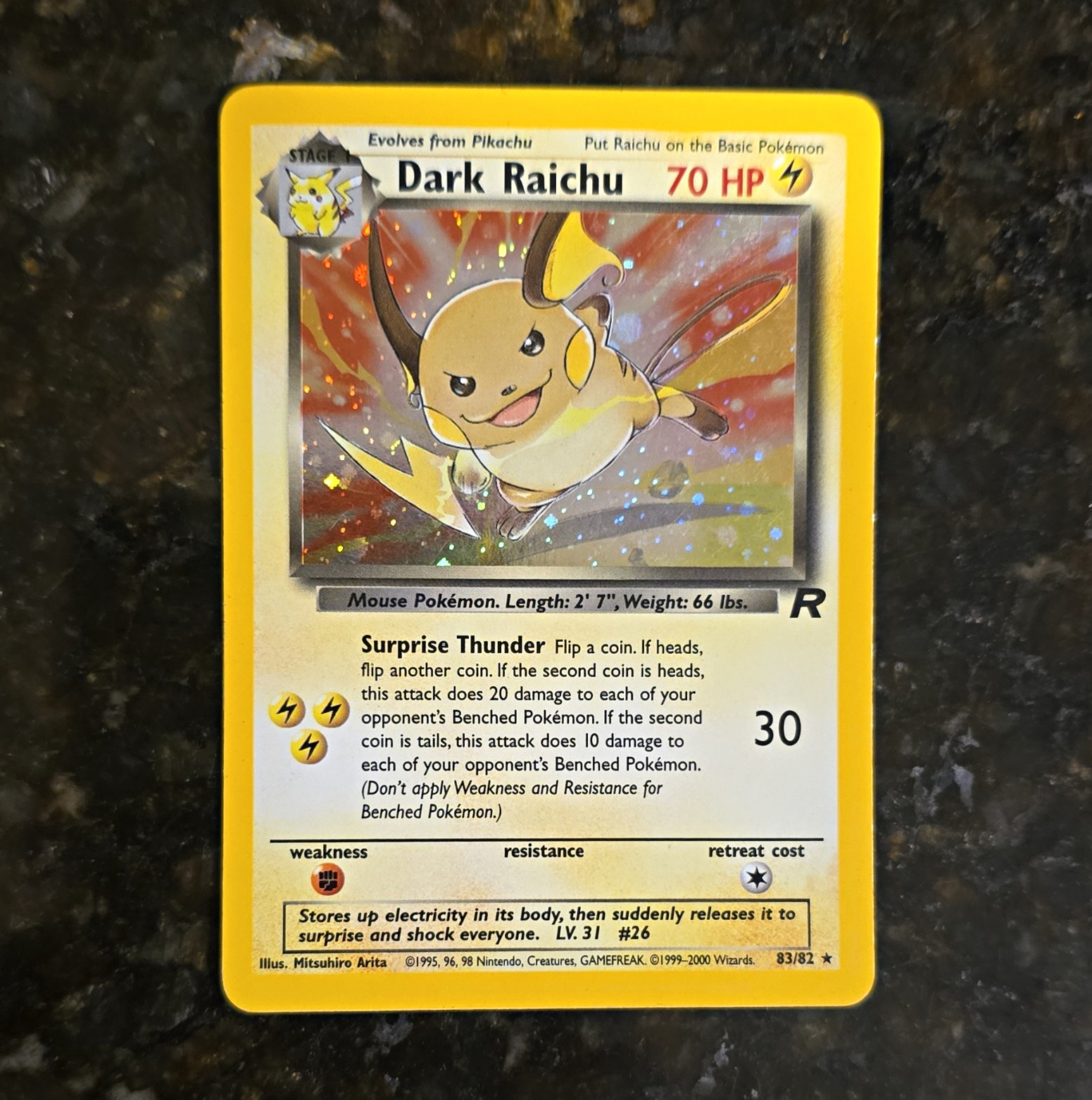 Wizards of the Coast Pokémon TCG Dark Raichu Holo Team Rocket 83/82 EN 2000