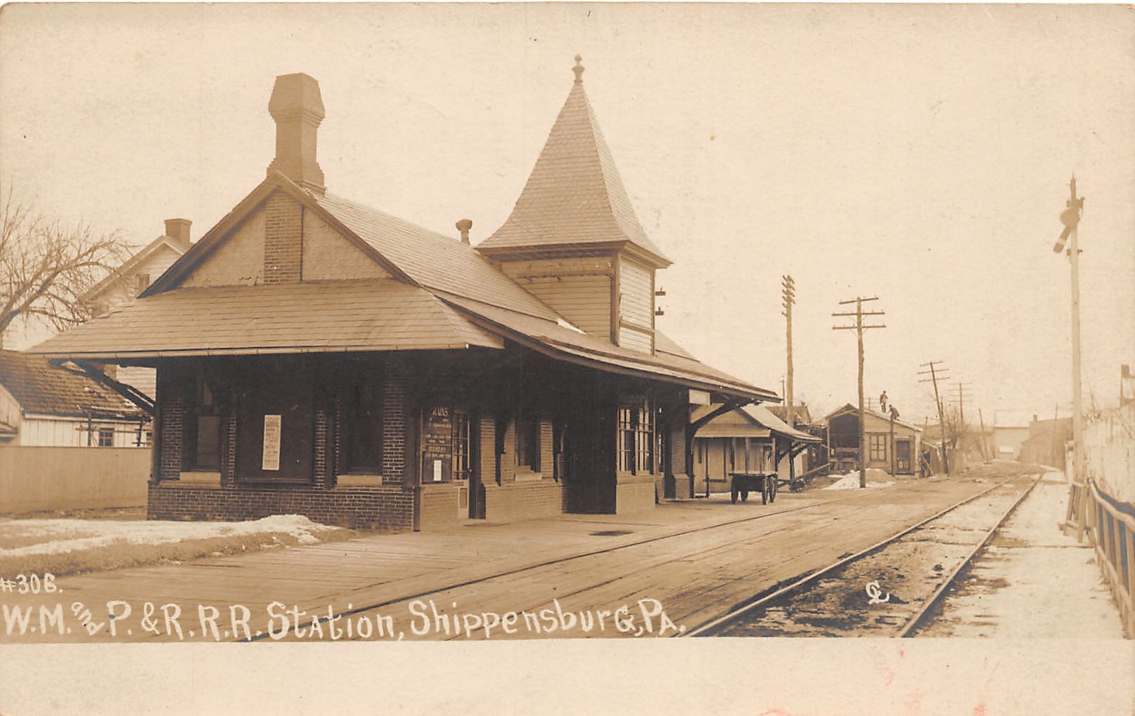 J48/ Shippensburg Pennsylvania RPPC Postcard c10 WM&P&R Railroad Depot 50 J48/ Shippensburg Pennsylvania RPPC Postcard c10 WM&P&R Railroad Depot 50