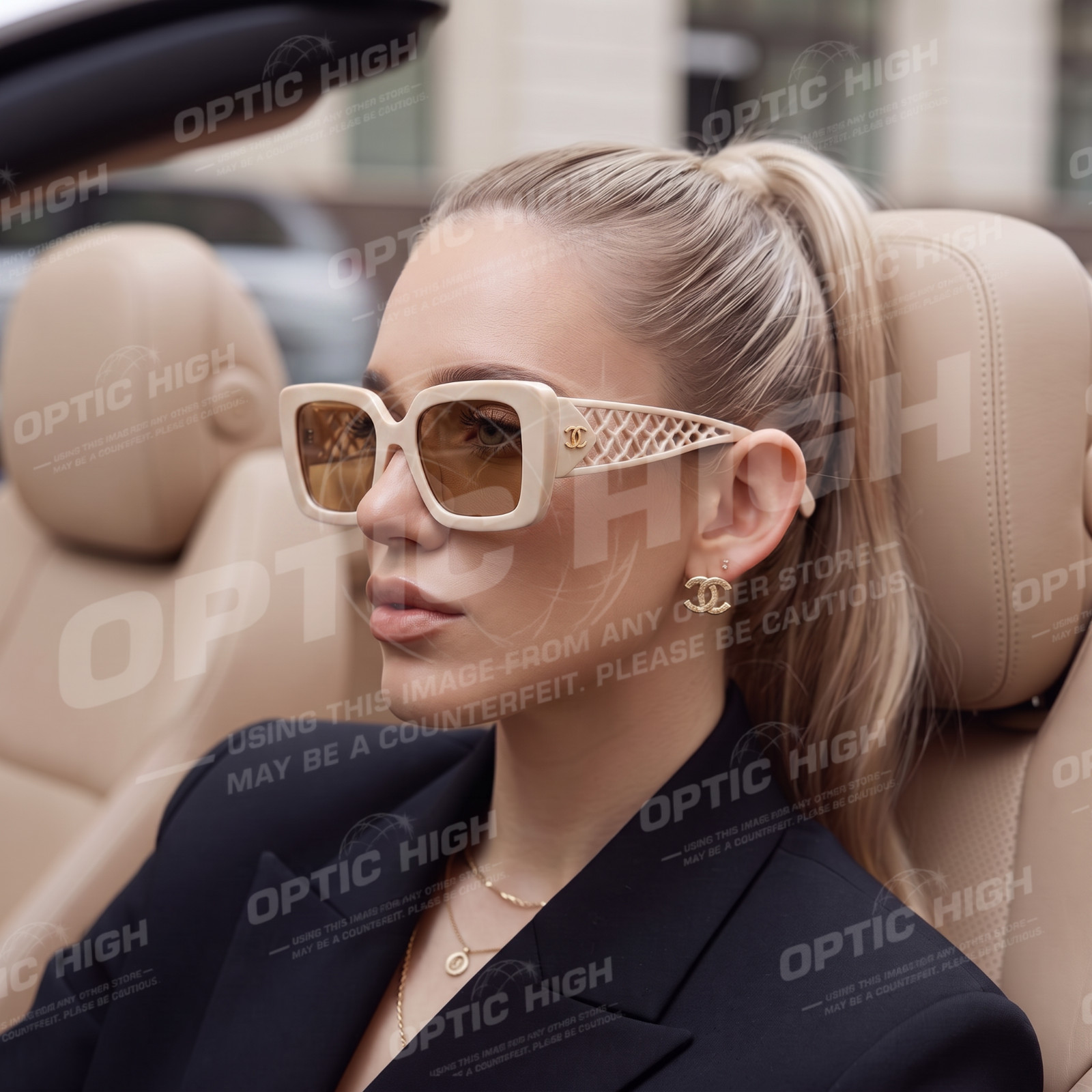 CHANEL CH5567 Sunglasses Beige 152063 52 CHANEL CH5567 Sunglasses Beige 152063 52