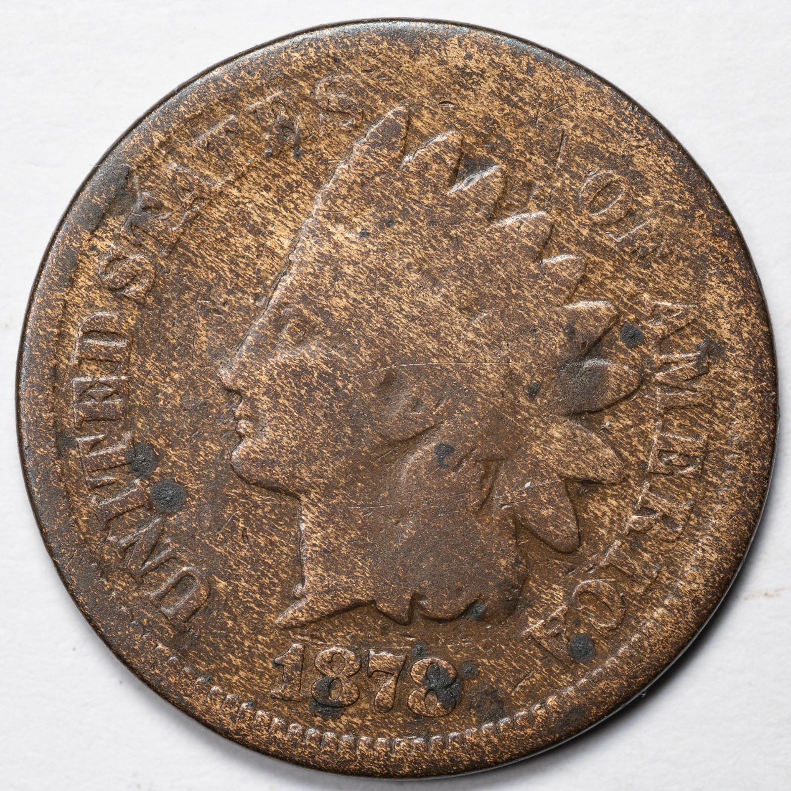 1878 Indian Head Penny Cent Good (G) Details