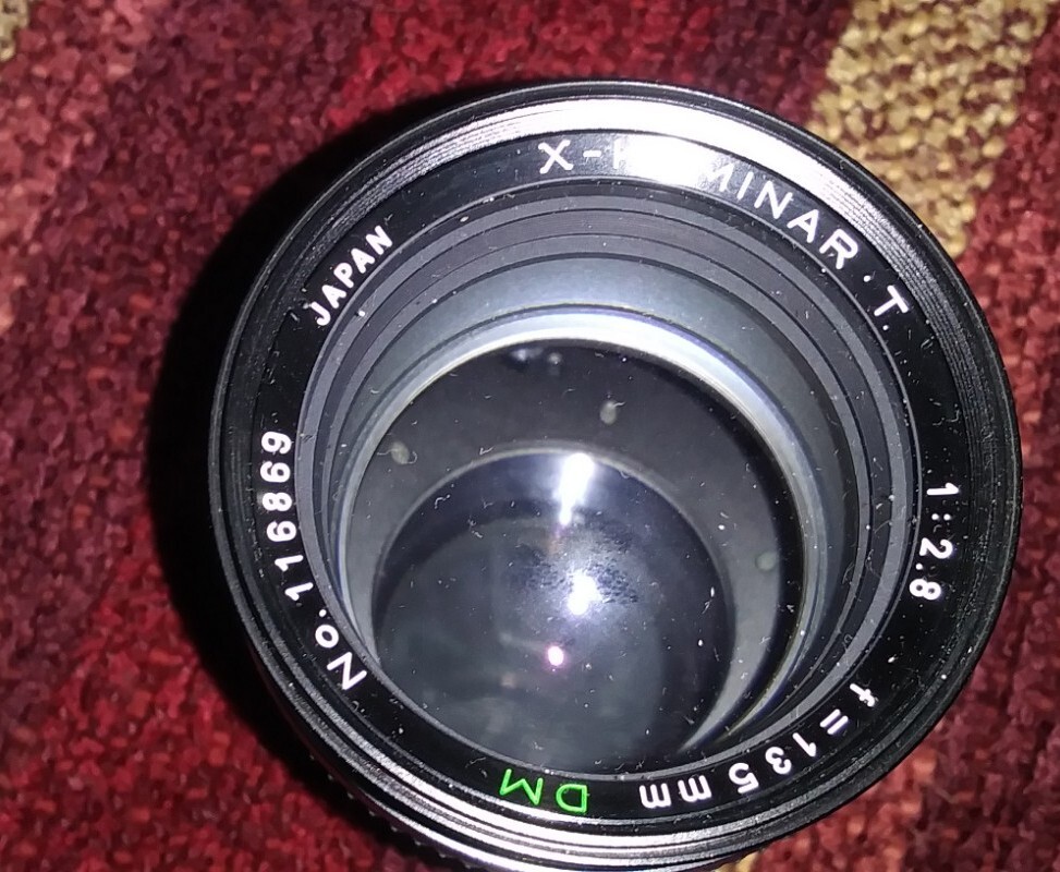 X-Kominar T 1:2.8  f=135mm DM Camera  Lens W/Cover and Pouch Case Japan Nice