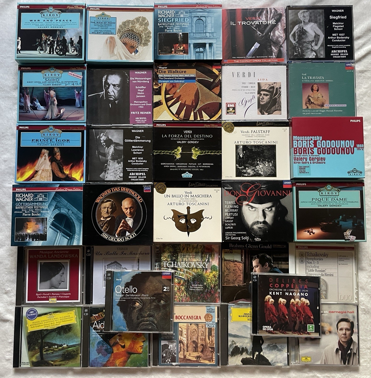 Lot of 32 OPERA CLASSICAL CD SETS Wagner Verdi Landowska Gergiev Mozart Philips Lot of 32 OPERA CLASSICAL CD SETS Wagner Verdi Landowska Gergiev Mozart Philips