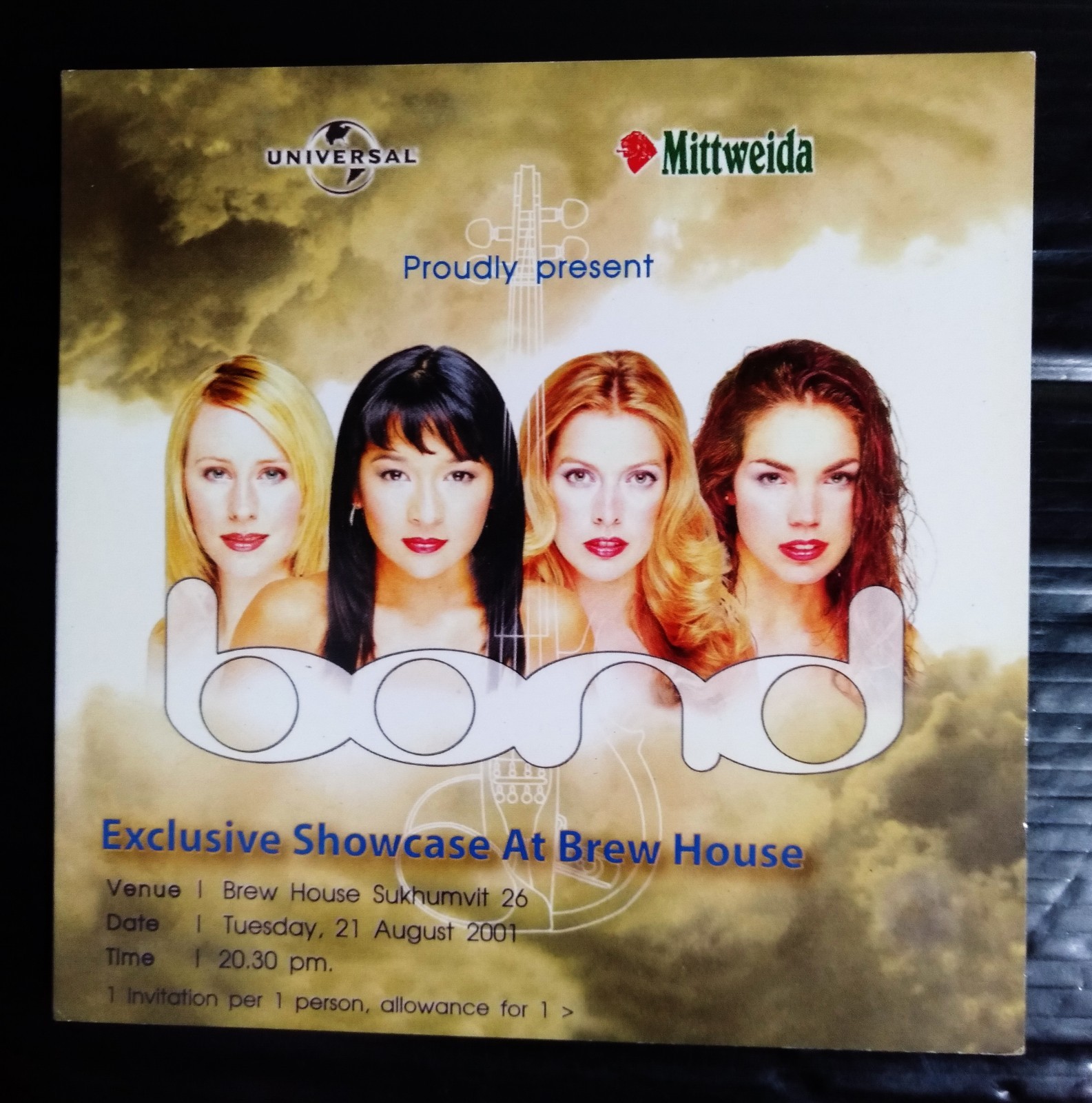 Bond Exclusive Showcase Vintage 2001 Thailand SP Ticket Card UNUSED MEGA RARE