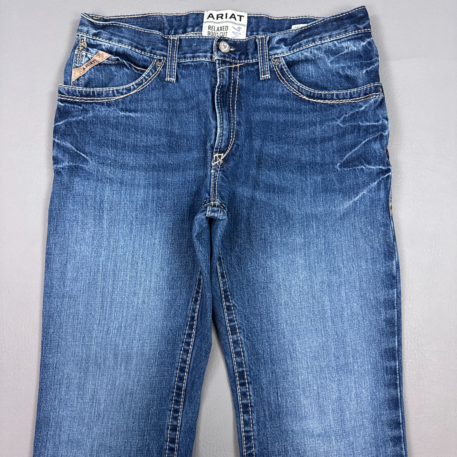 Ariat Jeans Mens 34x34 Blue M4 Bootcut Western Boundary Gulch Work (Tag33x34)