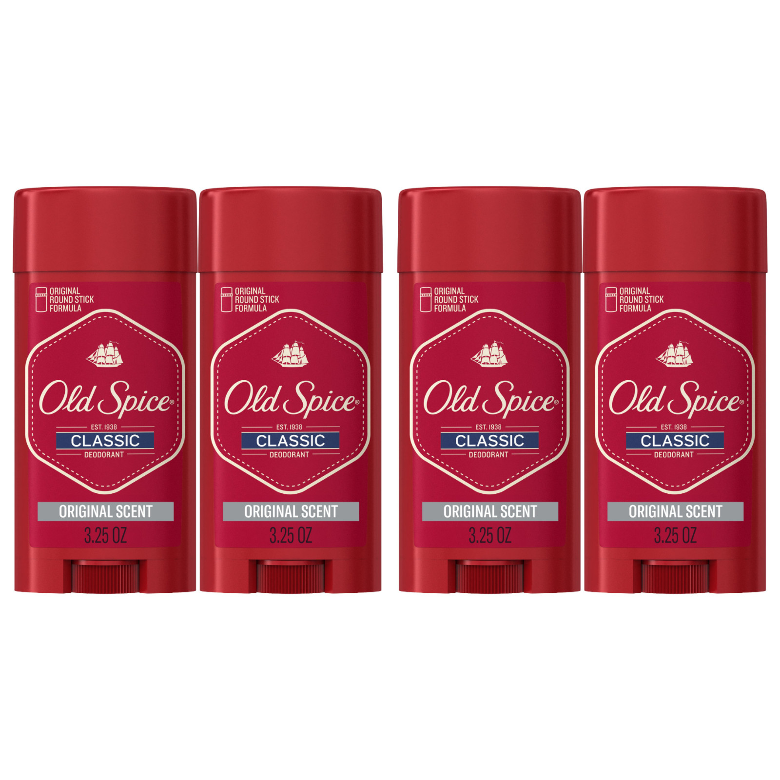 Old Spice Classic Men's Deodorant Solid Stick Original Scent 3.25 oz 4 Pack Old Spice Classic Men's Deodorant Solid Stick Original Scent 3.25 oz 4 Pack