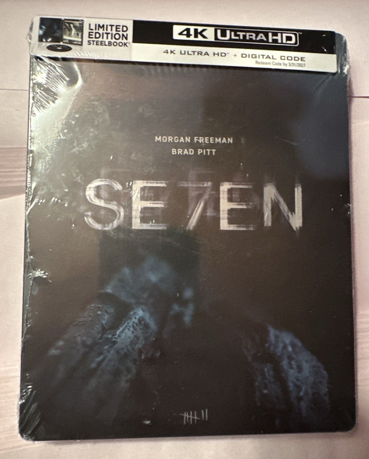 SEVEN (Se7en) STEELBOOK 4K UHD + Blu-r ay + DIGITAL Brad Pitt/Morgan Freeman NEW