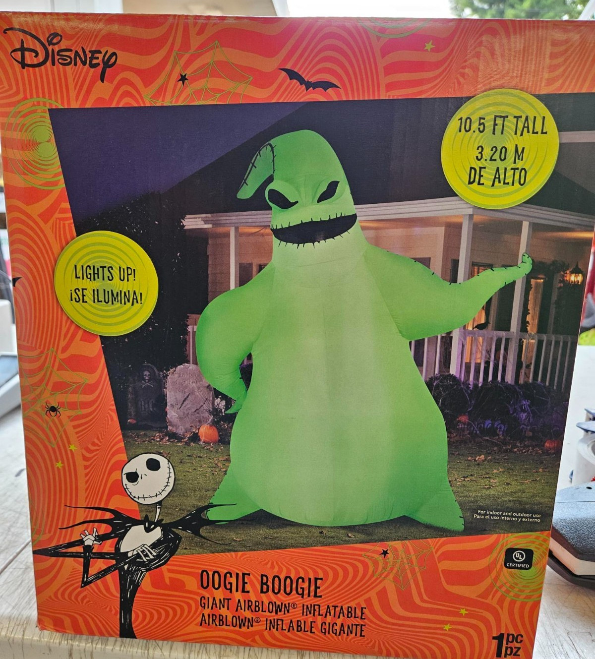 Gemmy 10.5 ft Tall Disney's Nightmare Giant Green Oogie Boogie Hallowee Inflate Gemmy 10.5 ft Tall Disney's Nightmare Giant Green Oogie Boogie Hallowee Inflate