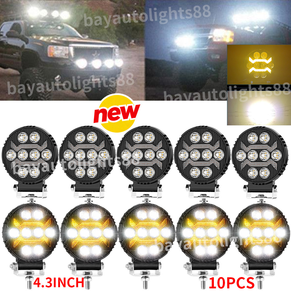 10x 48W LED Work Pod Truck OffRoad Tractor Spot Flood Lights Lamp 12V 24V ROUND
