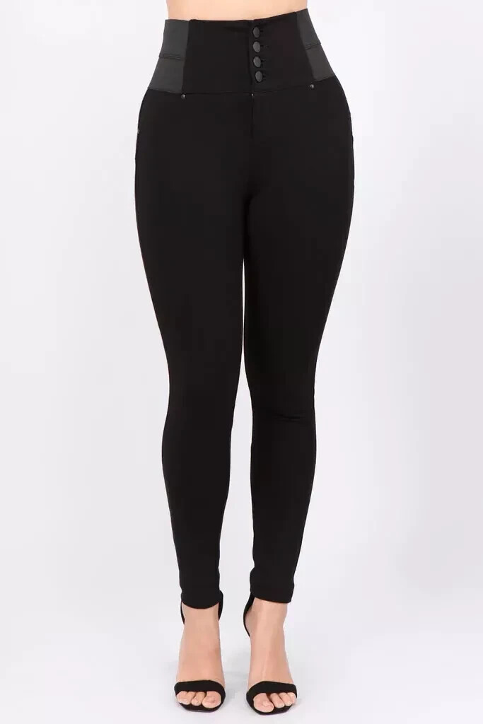 CiSono Women Black Body Sculpting Curve Hugging Legging PP267 Button Sculpt NWOT CiSono Women Black Body Sculpting Curve Hugging Legging PP267 Button Sculpt NWOT